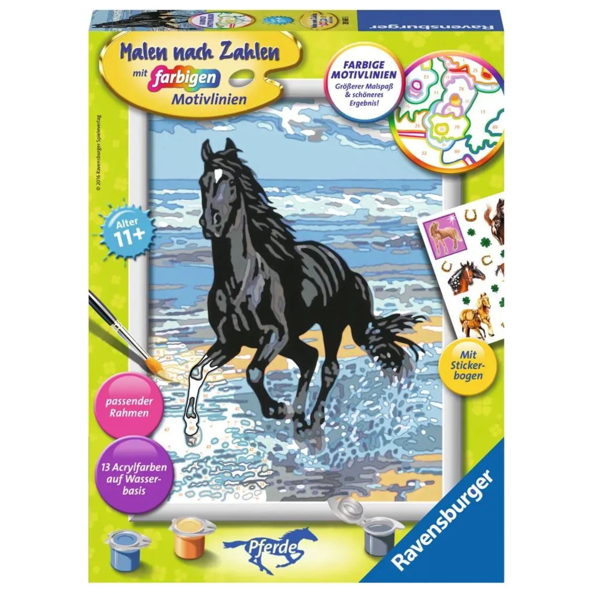 Ravensburger 28565 CreArt, Malen nach Zahlen Kinder - Pferd am Strand von Ravensburger – Produktfoto