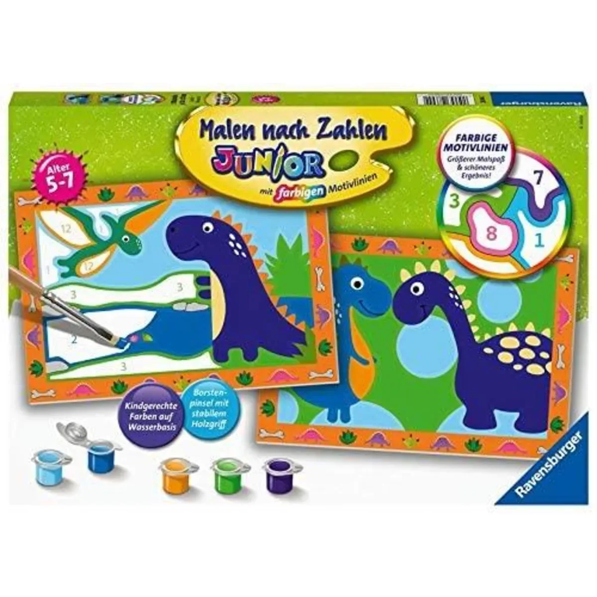 Ravensburger 28694 CreArt, Malen nach Zahlen Junior - Land der Dinosaurier von Ravensburger – Produktfoto