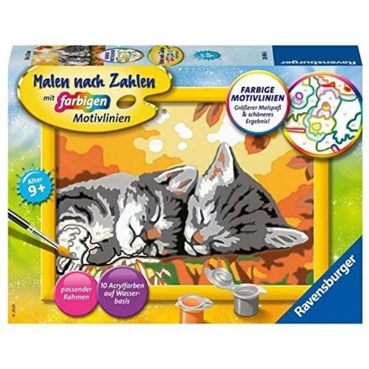 Ravensburger 28696 CreArt, Malen nach Zahlen Kinder - Kätzchen im Herbst von Ravensburger – Produktfoto
