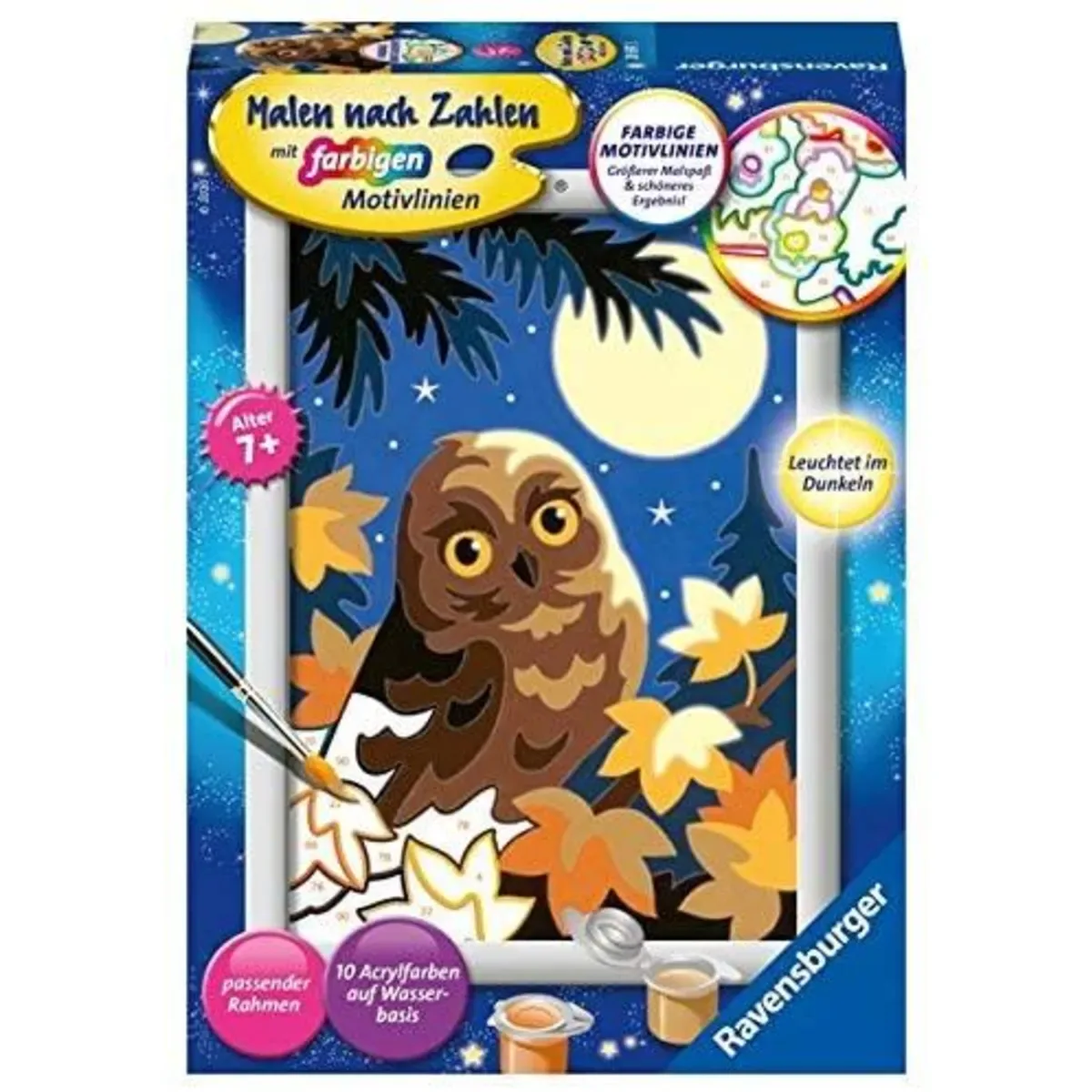 RAVENSBURGER 28697 Malen nach Zahlen - Eule im Mondschein von Ravensburger – Produktfoto