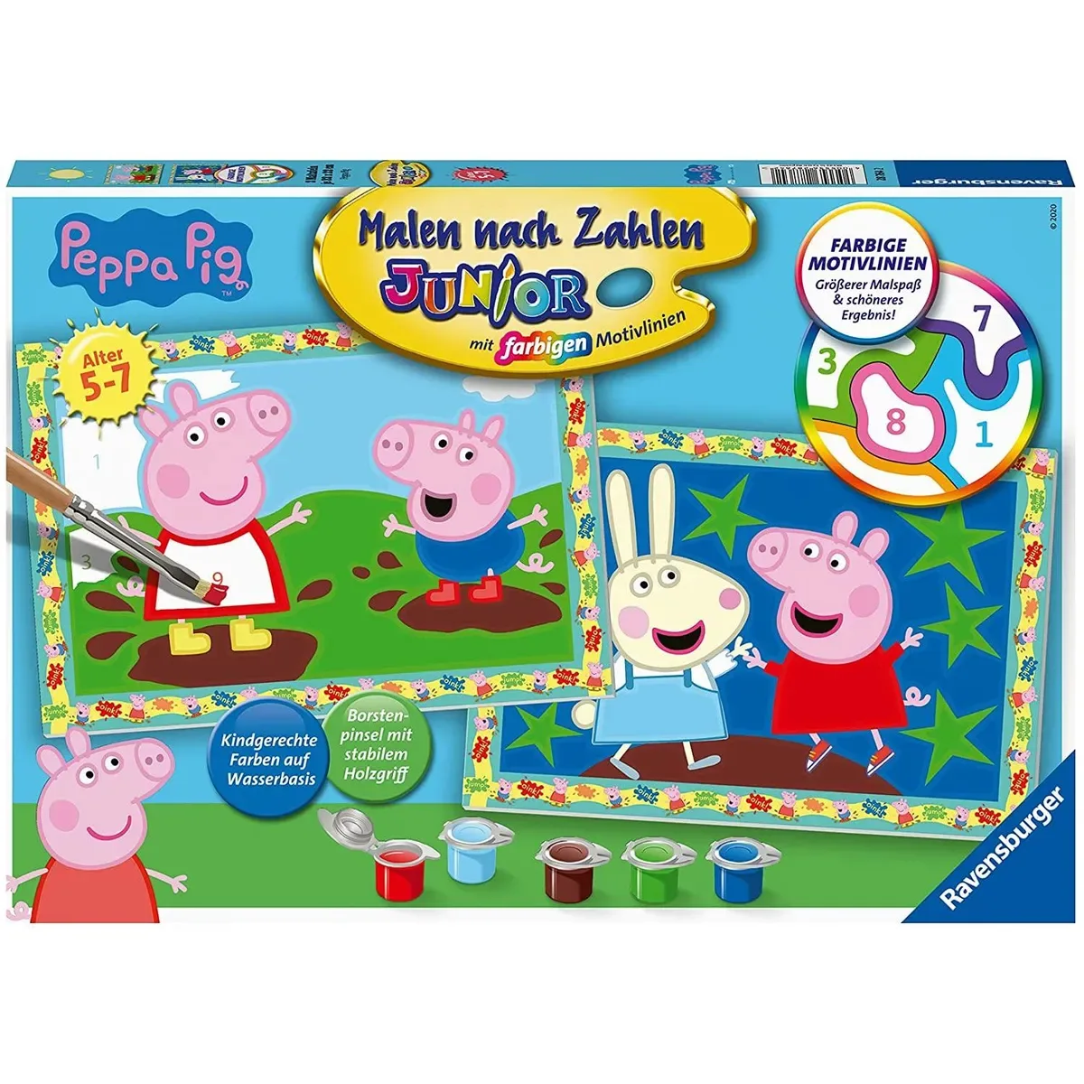 Ravensburger 28764 CreArt, Malen nach Zahlen Junior - Peppa Pig van Ravensburger – productfoto