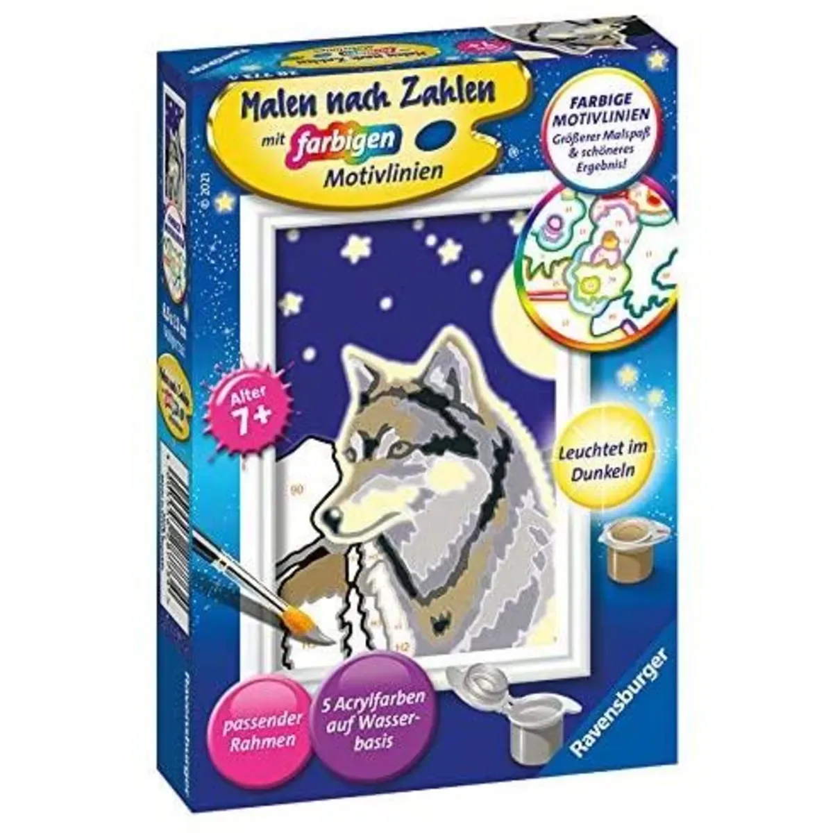 Ravensburger 28773 CreArt, Malen nach Zahlen Kinder - Wolfsportrait von Ravensburger – Produktfoto