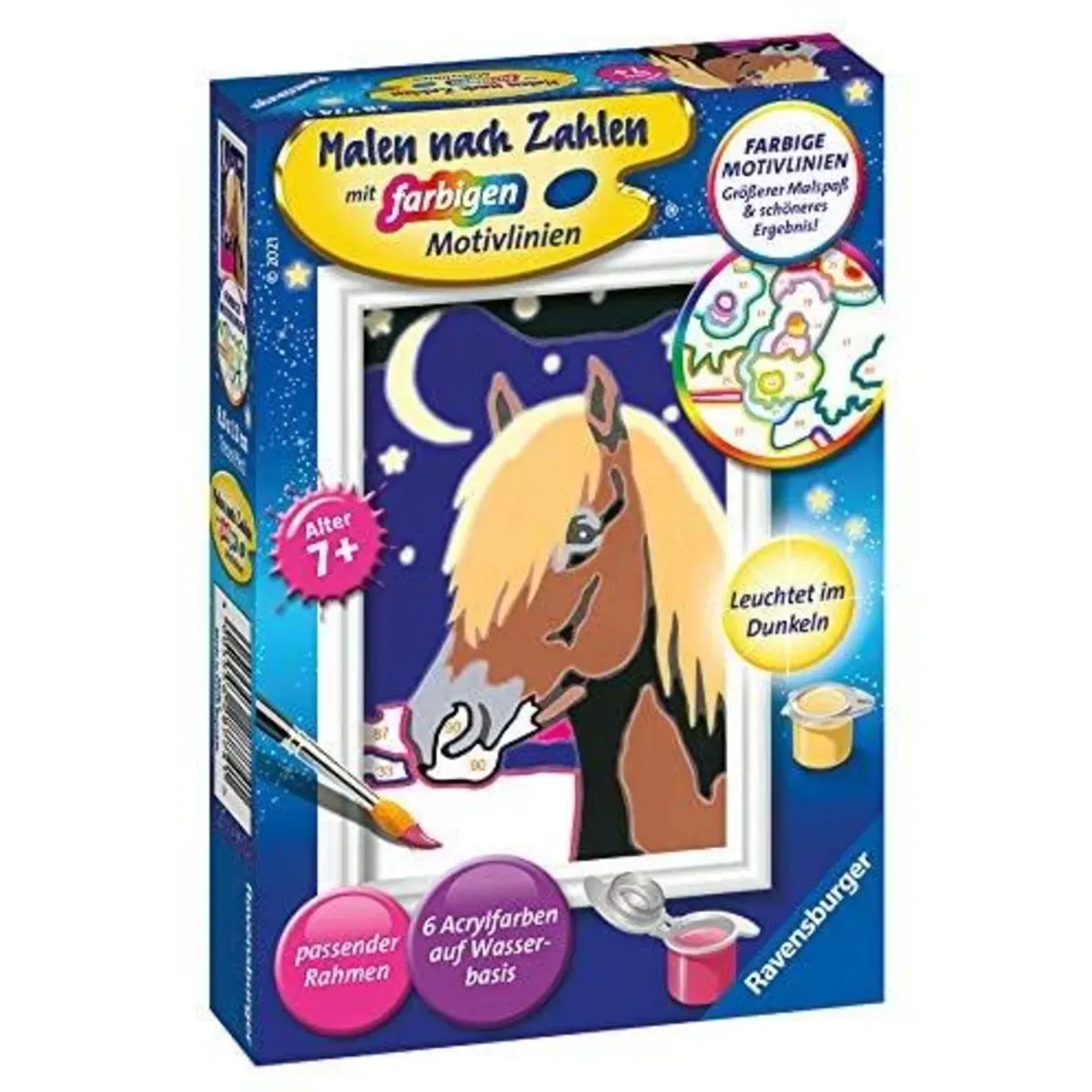 Ravensburger 28774 CreArt, Malen nach Zahlen Kinder - Treues Pferd von Ravensburger – Produktfoto