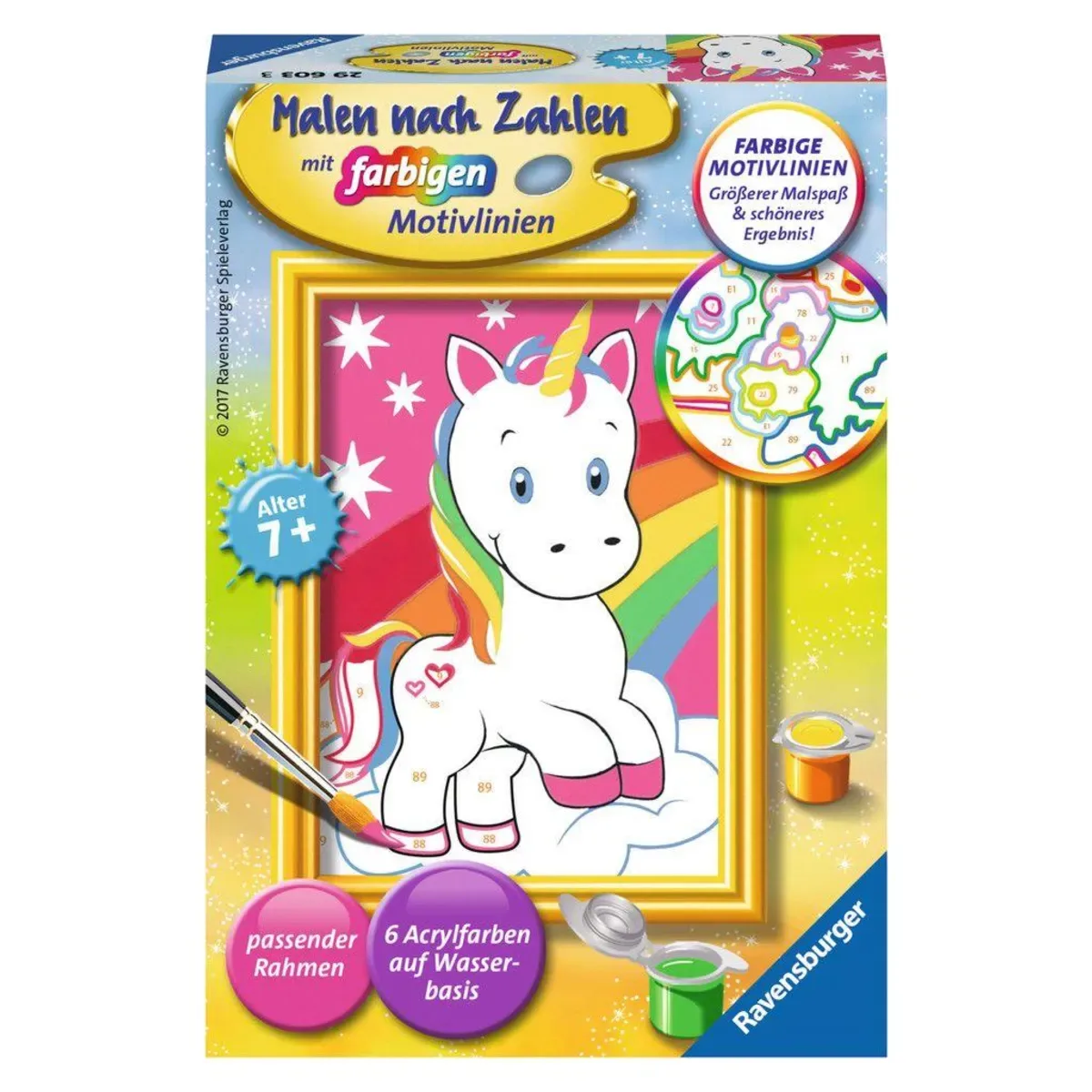 Ravensburger 29603 CreArt, Malen nach Zahlen Kinder - Süßes Einhorn von Ravensburger – Produktfoto