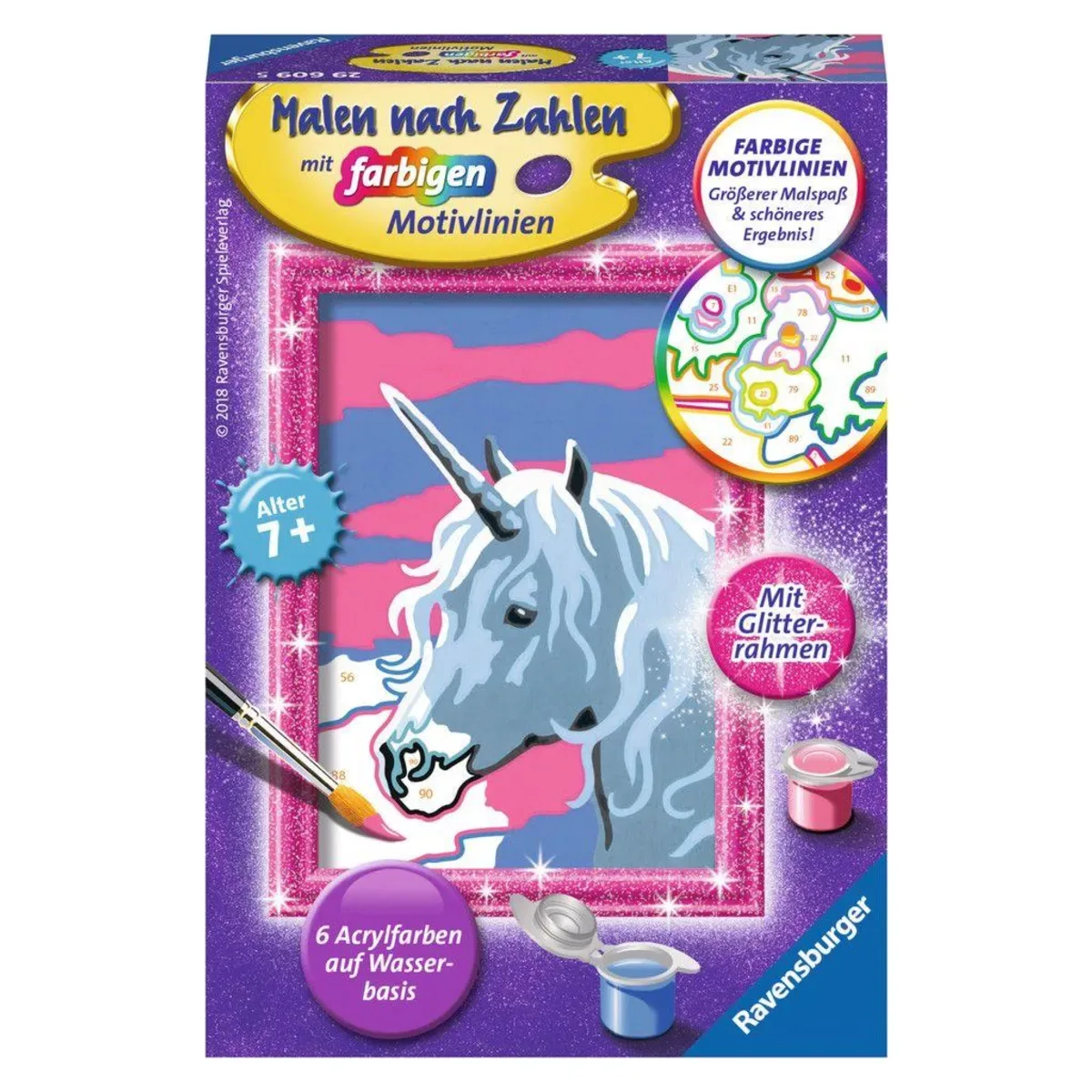 Ravensburger 29609 CreArt, Malen nach Zahlen Kinder - Einhorn von Ravensburger – Produktfoto
