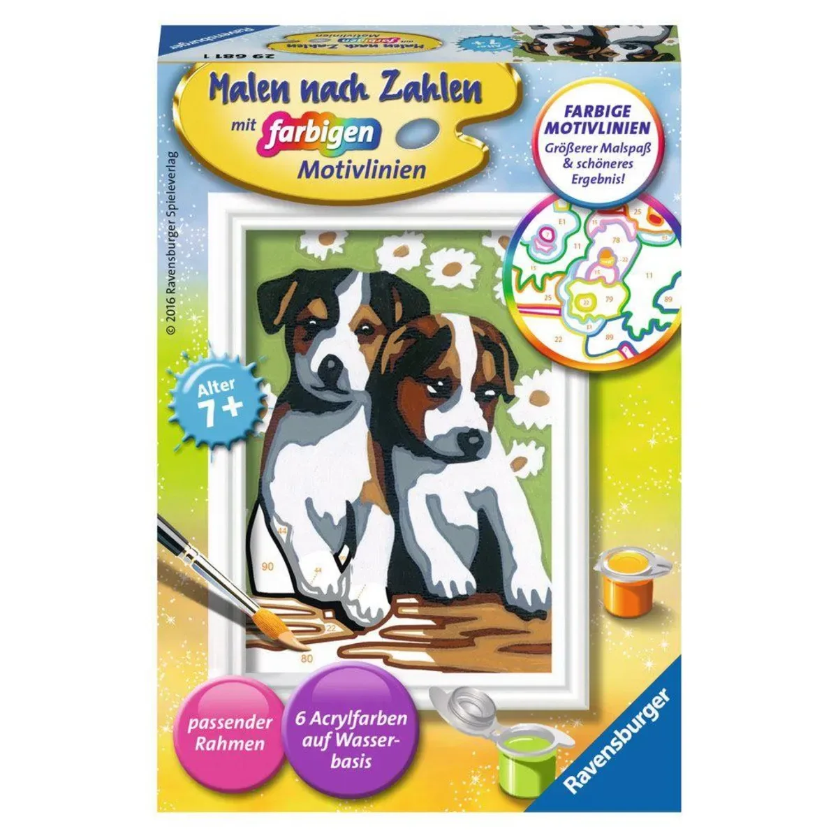 Ravensburger 29681 CreArt, Malen nach Zahlen Kinder - Süße Welpen fra Ravensburger – produktbillede