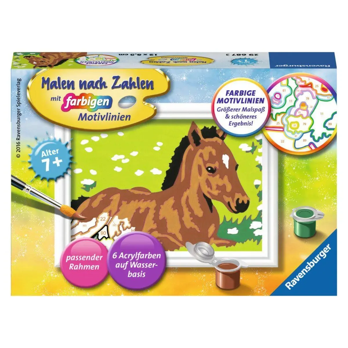 Ravensburger 29687 CreArt, Malen nach Zahlen Kinder - Kleines Fohlen von Ravensburger – Produktfoto