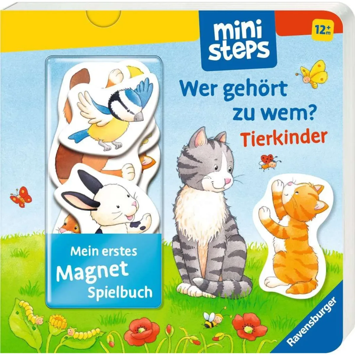 RAVENSBURGER 30282 ministeps: Mein erstes Magnetbuch: Wer gehört zu wem? Tierkinder von Ravensburger – Produktfoto