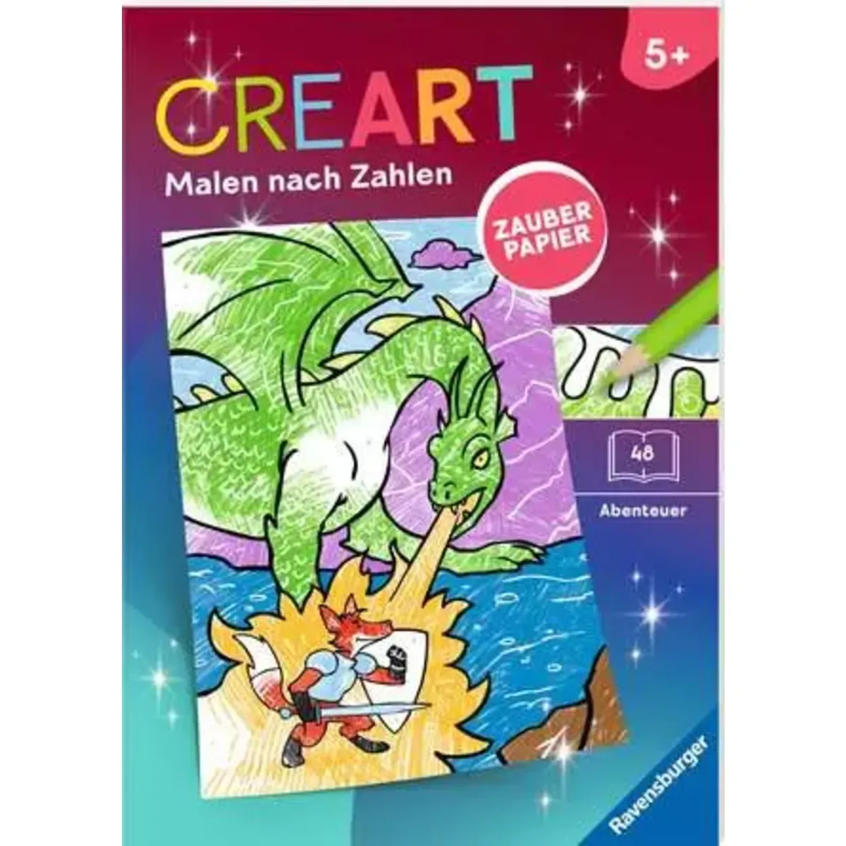 Ravensburger 48843 CreArt Malen nach Zahlen ab 5 Zauberpapier - Abenteuer von Ravensburger – Produktfoto