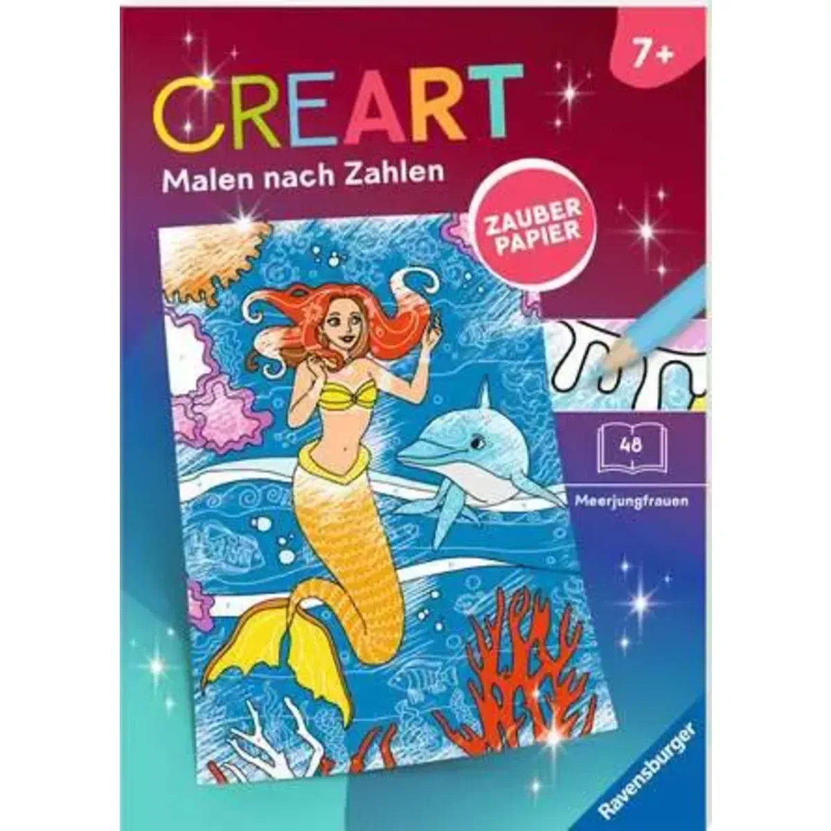 Ravensburger 48844 CreArt Malen nach Zahlen ab 7 Zauberpapier - Meerjungfrauen de Ravensburger – photo du produit
