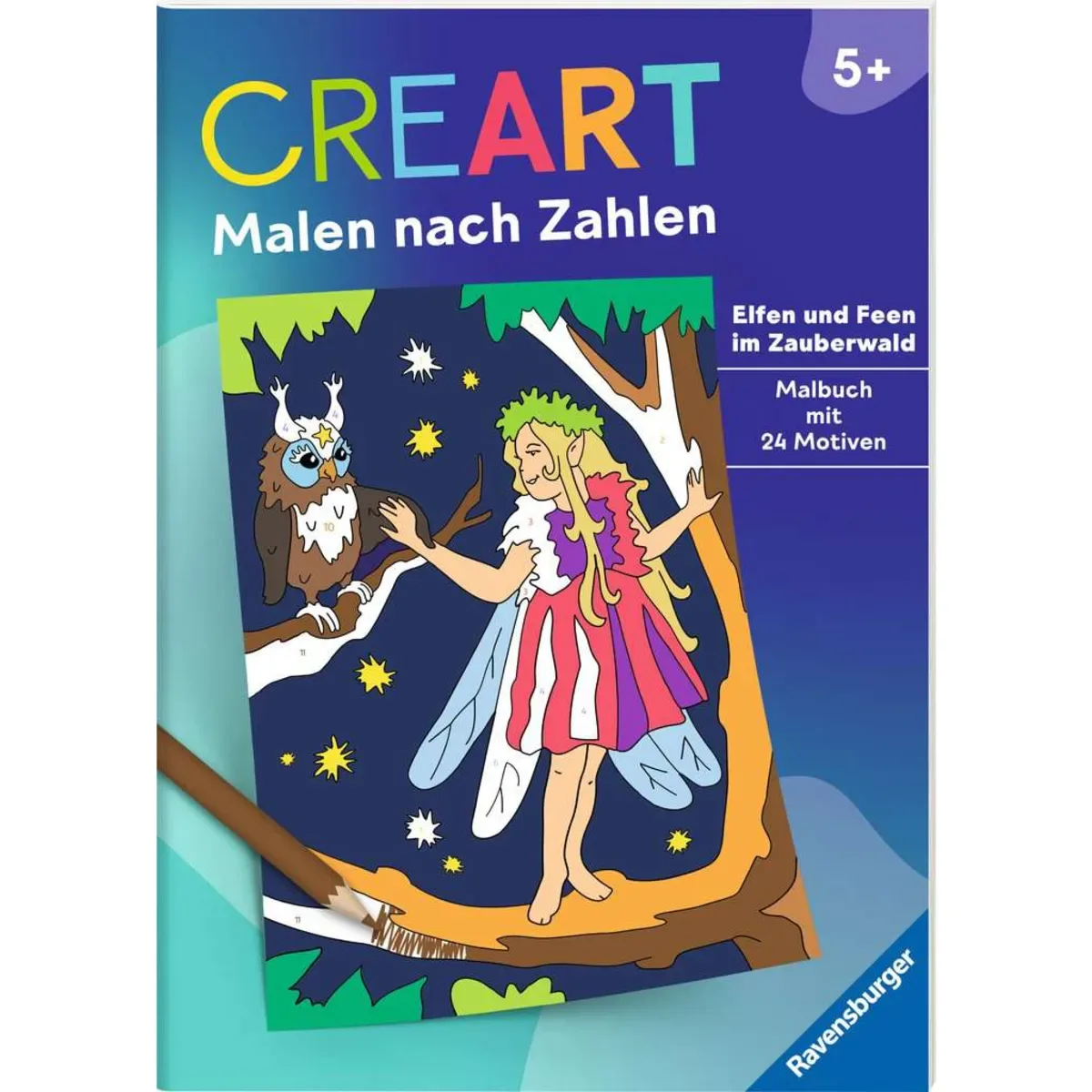Ravensburger 48854 CreArt Malen nach Zahlen ab 5 - Elfen und Feen im Zauberwald de Ravensburger – photo du produit
