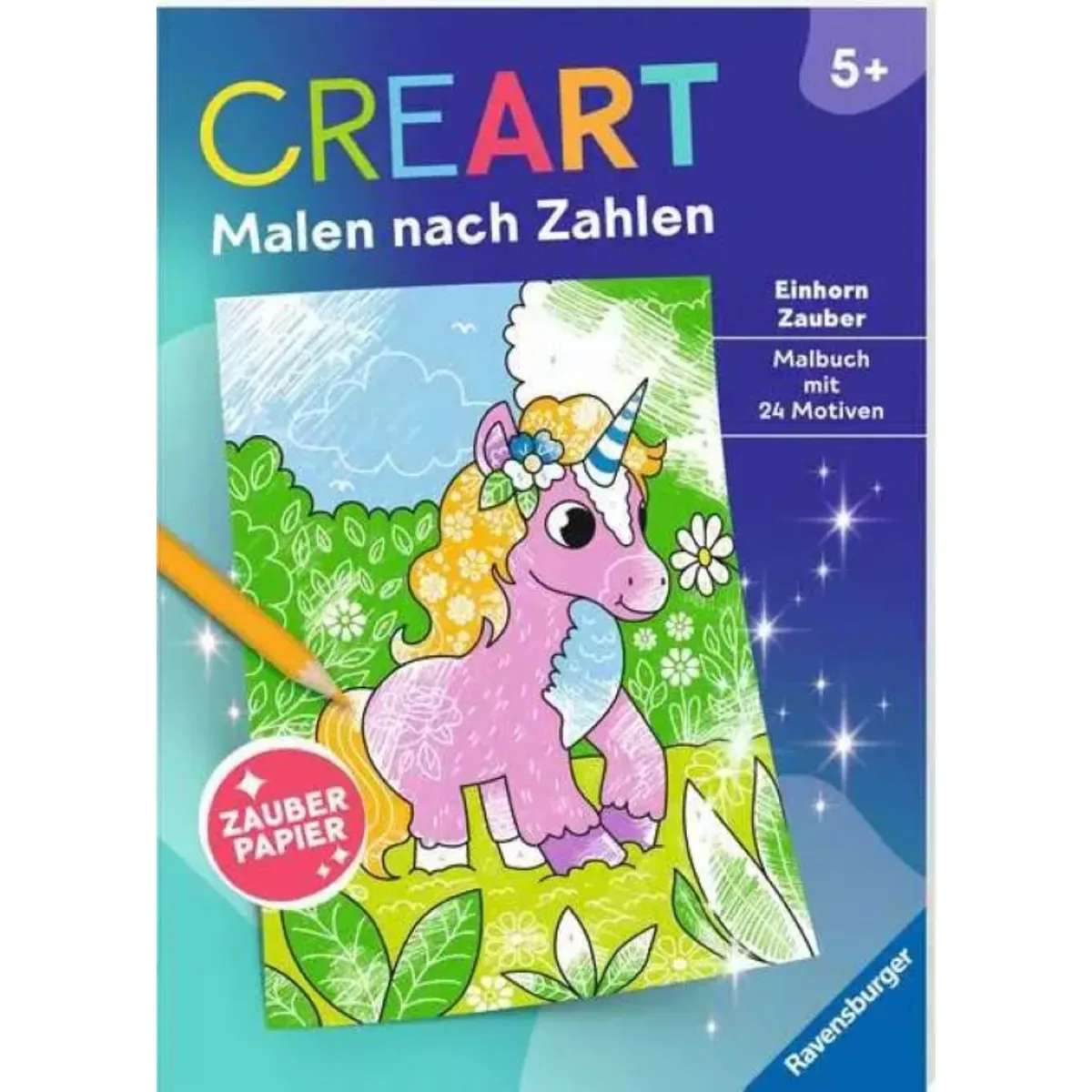 Ravensburger 48865 CreArt Malen nach Zahlen ab 5 - Zauberpapier: Einhorn Zauber de Ravensburger en Multicolore – photo du produit