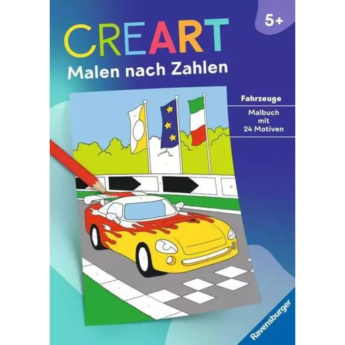 Ravensburger 48886 CreArt Malen nach Zahlen ab 5: Fahrzeuge von Ravensburger – Produktfoto