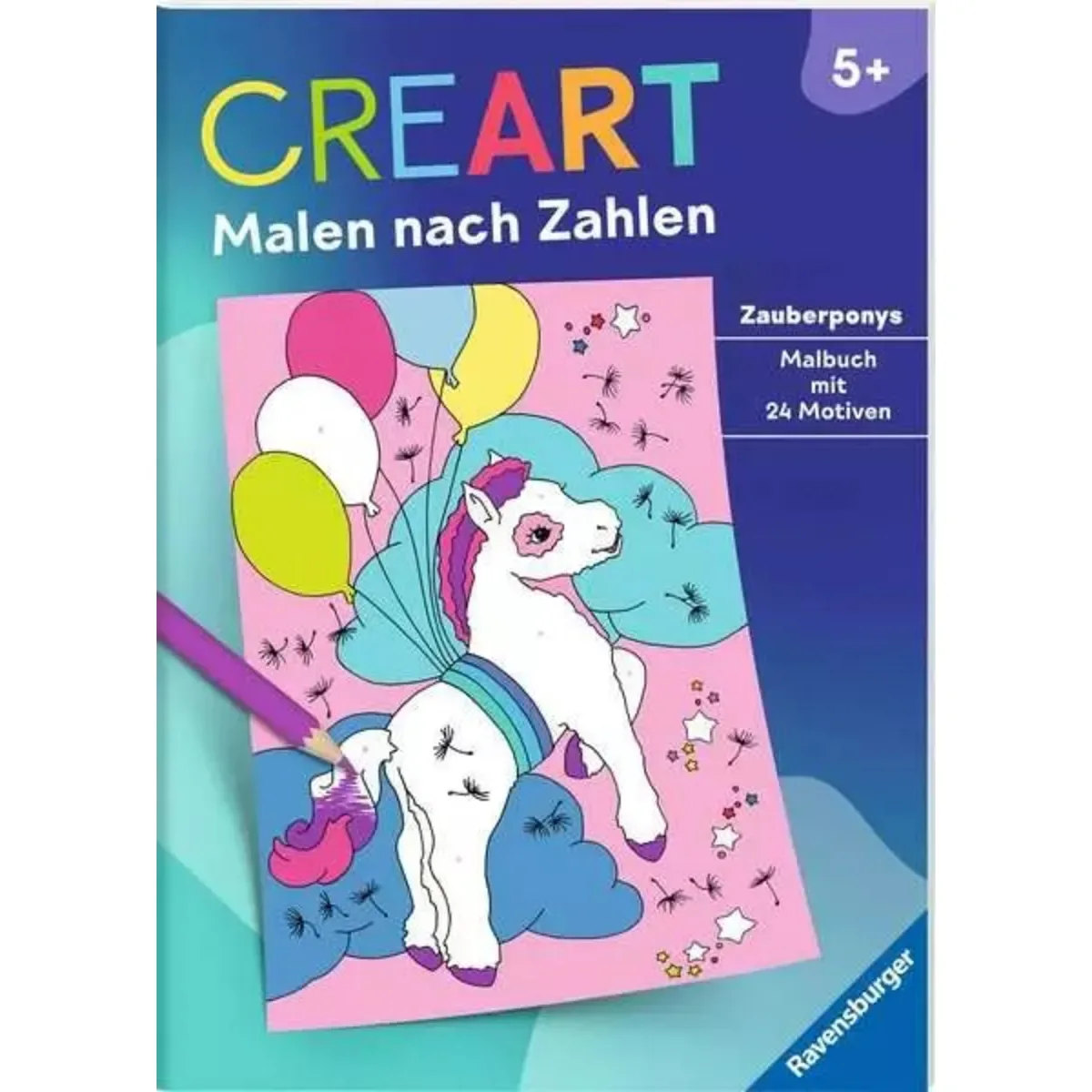 Ravensburger 48910 CreArt Malen nach Zahlen ab 5: Zauberponys från Ravensburger – produktbild