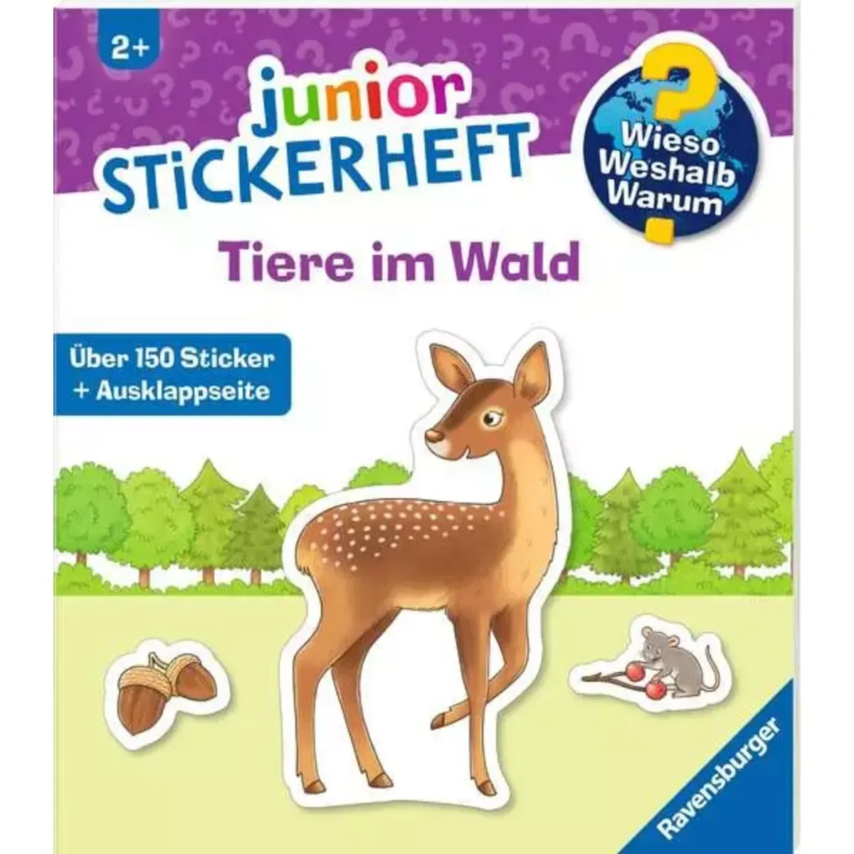 Ravensburger 60108 Wieso? Weshalb? Warum? junior Stickerheft - Tiere im Wald de Ravensburger – photo du produit