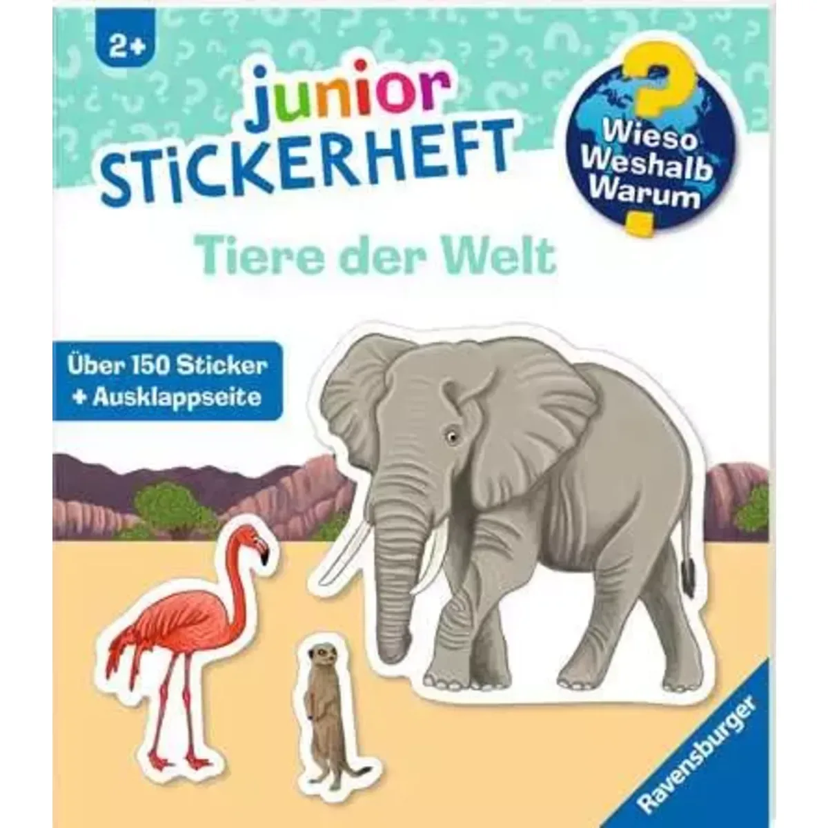 Ravensburger 60111 Wieso? Weshalb? Warum? junior Stickerheft - Tiere der Welt från Ravensburger – produktbild