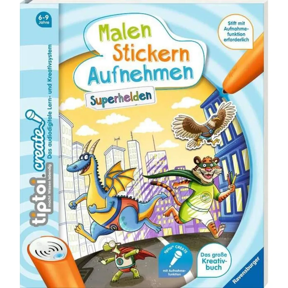RAVENSBURGER 65887 tiptoi® CREATE Malen Stickern Aufnehmen: Superhelden fra Ravensburger – produktbillede