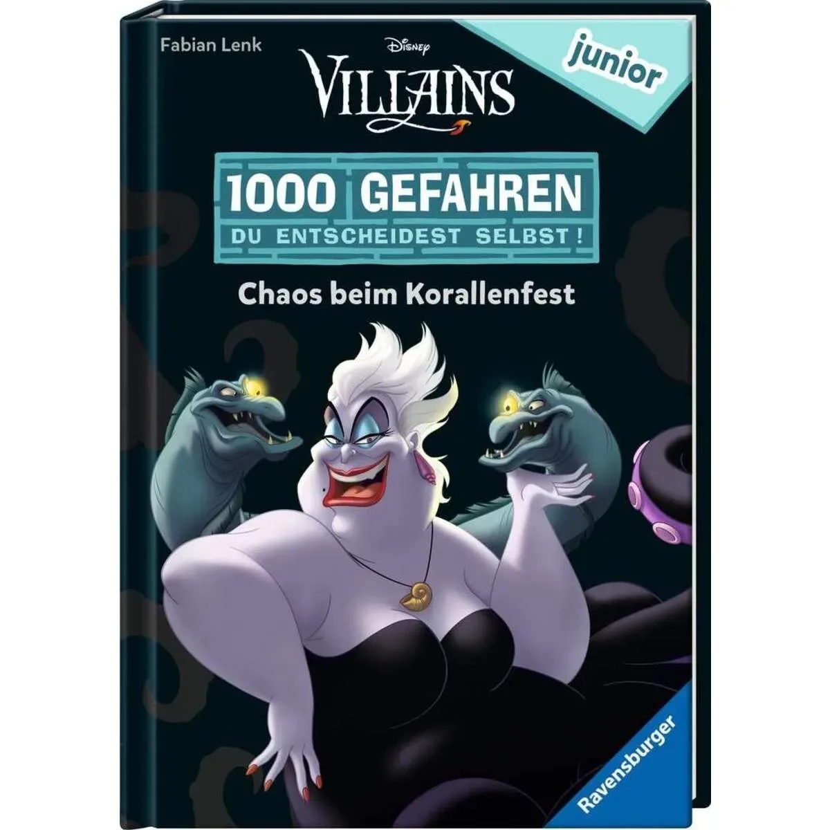 RAVENSBURGER49691 1000 Gefahren junior - Disney Villains: Chaos beim Korallenfest von Ravensburger – Produktfoto