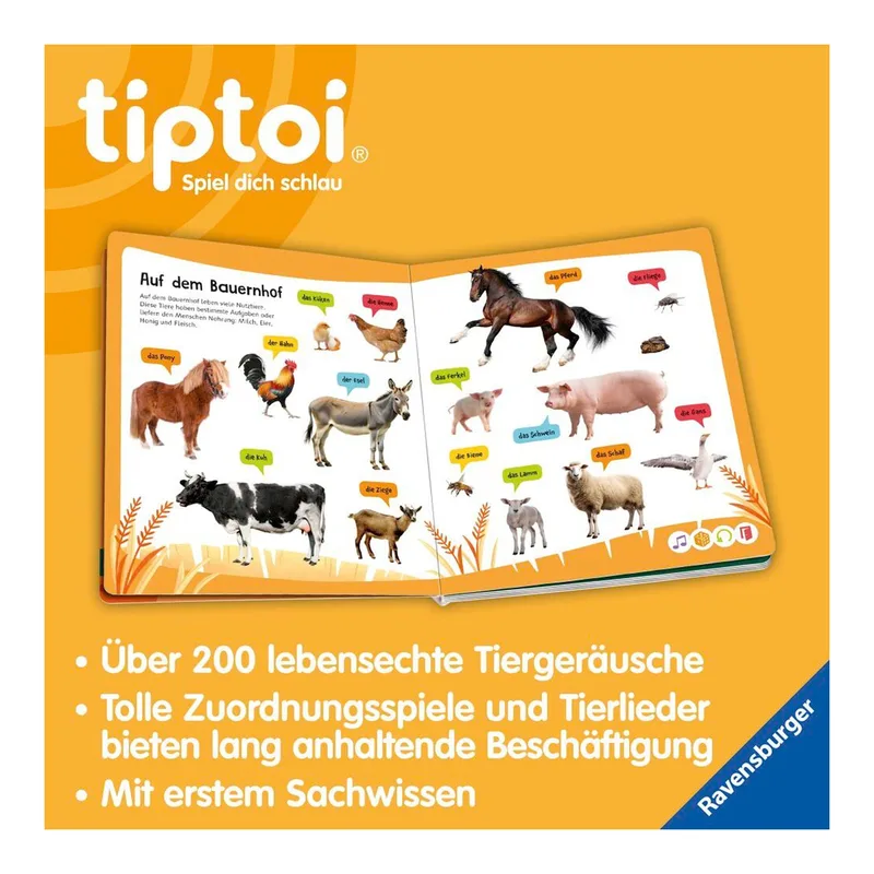 tiptoi Kennst du diese Tiergeräusche?, Lernbuch by Ravensburger – product photo 2 of 3
