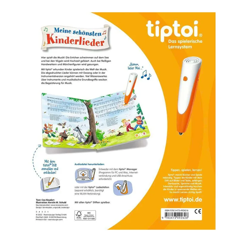 Tiptoi Meine schönsten Kinderlieder von Ravensburger in Mehrfarbig, 27 × 23,6 mm – Produktfoto 3 von 3