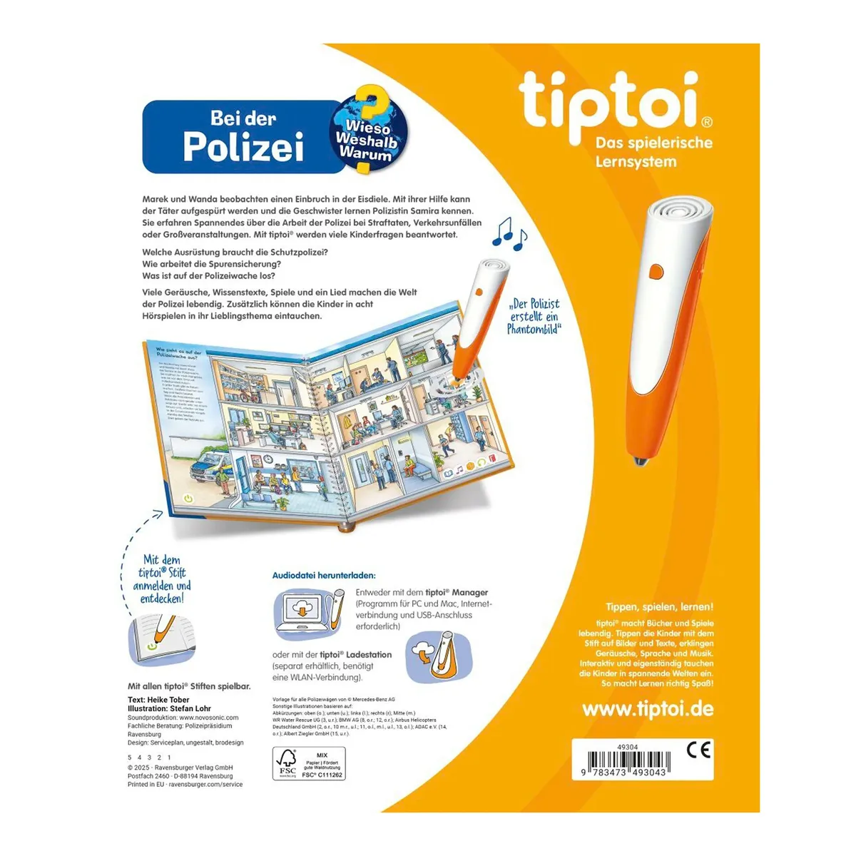 Tiptoi Sachbuch Wieso? Weshalb? Warum? Bei der Polizei de Ravensburger en 2 × 24,5 × 27,8 mm – photo du produit