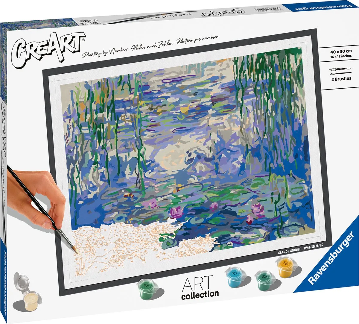 Waterlilies (Monet) - Schilderen op nummer voor volwassenen de Ravensburger en Multicolore – photo du produit