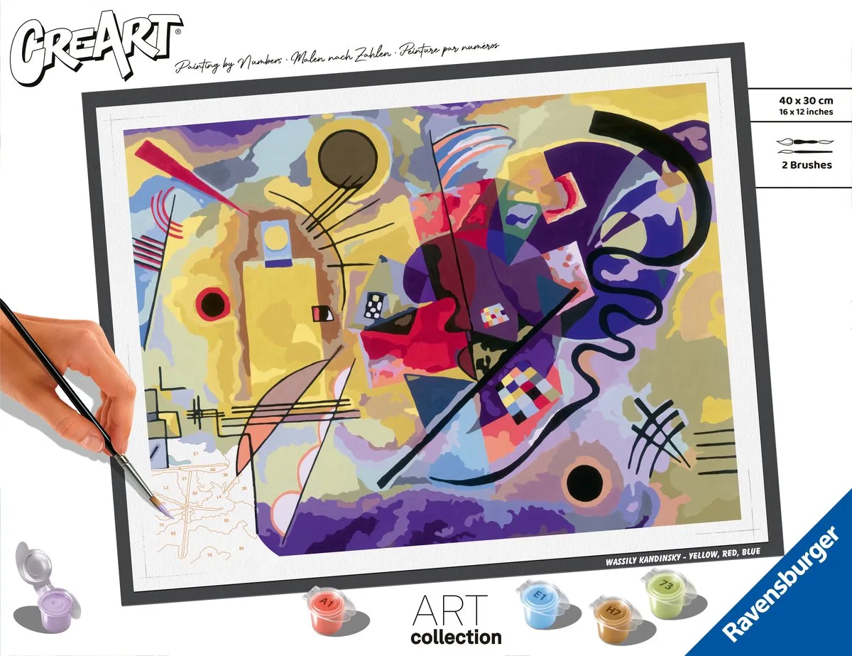 Yellow, Red, Blue (Kandinsky) - Schilderen op nummer voor volwassenen de Ravensburger en Multicolore – photo du produit