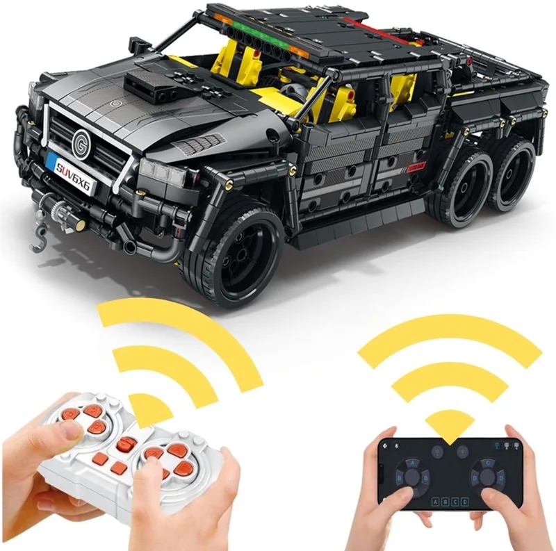 Reobrix 11001 Mercedes Benz G700 speed truck bouwset | Radiografisch bestuurbare auto | City racer champions adventure modelbouw | Technische educatief speelgoed volwassenen & kinderen | Accu niet geschikt voor Lego technic | Bouwdoos met 2162 bloks de Reobrix en Racing – G700 RC Truck,. – photo du produit