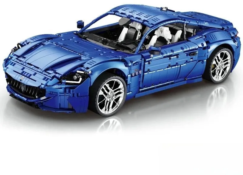 Reobrix 11010 Maserati GranTurismo mega bouwset | City fast champions adventure | Creator classic motor bouwpakket | Technic speelgoed ideas voor volwassenen | Icons furious speed blauw auto geschikt voor Lego | Technische bouwdoos met 5480 bloks van Reobrix in Racing: 1:8 Maserati GranTurismo Blauw – productfoto
