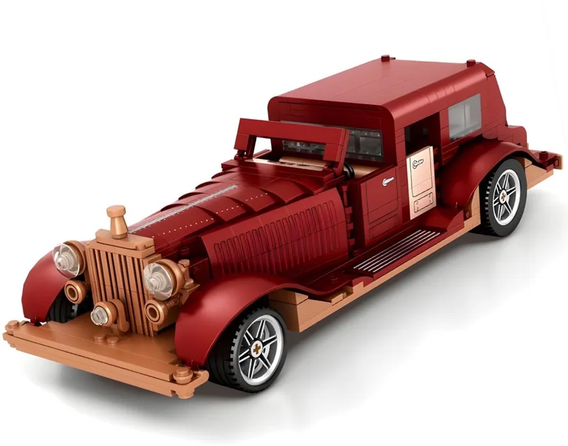 Reobrix - 11033 Rolls Royce Classic Phantom bouwset | Retro Creator Auto Modelbouw | Technisch educatief STEM speelgoed bouwpakketten voor kinderen & volwassenen | Geschikt voor lego | DIY Speed champions decoratie | Bouwdoos met 865 bouwstenen by Reobrix in City – Rolls Royce Phantom – product photo