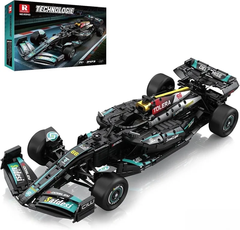 Reobrix 11040 Formule 1 Mercedes AMG W14 F1 bouwset | City fast champions adventure | Creator classic motor bouwpakket | Technic speelgoed ideas voor volwassenen & kinderen | Icons furious speed auto voor jongens | Bouwdoos met 3473 bouwstenen by Reobrix in Racing: 1:8 Mercedes AMG W14 E-Performance F1 – product photo