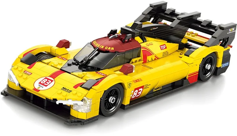 Reobrix 11042 Hypercar Formule 1 Racer bouwset | City fast champions adventure | Creator and classic motor bouwpakket | Technic speelgoed ideas voor volwassenen | Icons furious speed f1 auto geschikt voor Lego | Technische bouwdoos met 1370 bloks by Reobrix in Racing – 1:16 Hypercar geel – product photo
