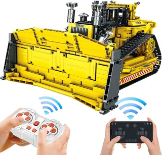 Reobrix 22001 D11 Classic RC Bulldozer auto bouwset | City constructie modelbouw | Technische creator speelgoed ideas bouwpakketten voor volwassenen & kinderen | Radiografisch bestuurbare remote niet geschikt voor Lego | bouwdoos met 1863 bouwstenen fra Reobrix i Contructie – D11 Bulldozer – produktbillede 1 af 5