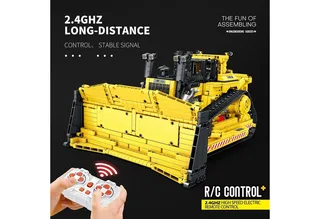 Reobrix 22001 D11 Classic RC Bulldozer auto bouwset | City constructie modelbouw | Technische creator speelgoed ideas bouwpakketten voor volwassenen & kinderen | Radiografisch bestuurbare remote niet geschikt voor Lego | bouwdoos met 1863 bouwstenen fra Reobrix i Contructie – D11 Bulldozer – produktbillede 4 af 5