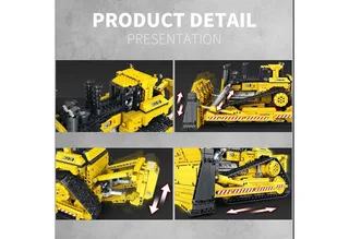 Reobrix 22001 D11 Classic RC Bulldozer auto bouwset | City constructie modelbouw | Technische creator speelgoed ideas bouwpakketten voor volwassenen & kinderen | Radiografisch bestuurbare remote niet geschikt voor Lego | bouwdoos met 1863 bouwstenen fra Reobrix i Contructie – D11 Bulldozer – produktbillede 3 af 5