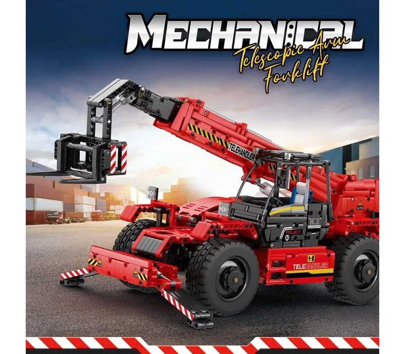 Reobrix 22020 – RC Telescopische Vorkheftruck – 2260 Stuks – Multifunctionele Bouwset – 34,5x51x21 cm – Techniek Speelgoed voor 14+ fra Reobrix i Sort – produktbillede 2 af 5