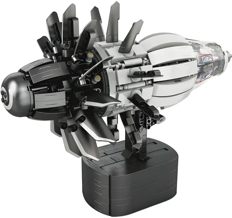 Reobrix 33018 Turbofan Speed Engine classic motor bouwset | Racing champions modelbouw | Technische educatief creator speelgoed ideas bouwpakketten voor expert volwassenen & kinderen | Motorblok niet geschikt voor Lego | Bouwdoos met 1351 bouwstenen by Reobrix in Modelbouw – Aircraft Turbofan Engine – product photo