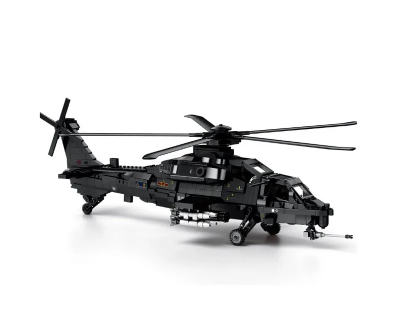 Reobrix - 33033 WZ10 Gevechtshelikopter bouwset | WW2 Army vliegtuig constructie modelbouw | Educatief militair & leger speelgoed bouwpakketten voor kinderen & volwassenen | Blok formaat 4.9mm | 1169 bouwstenen by Reobrix in Army – Helikopter WZ10 – product photo 2 of 5