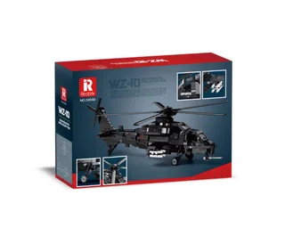Reobrix - 33033 WZ10 Gevechtshelikopter bouwset | WW2 Army vliegtuig constructie modelbouw | Educatief militair & leger speelgoed bouwpakketten voor kinderen & volwassenen | Blok formaat 4.9mm | 1169 bouwstenen by Reobrix in Army – Helikopter WZ10 – product photo 4 of 5
