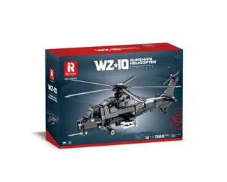 Reobrix - 33033 WZ10 Gevechtshelikopter bouwset | WW2 Army vliegtuig constructie modelbouw | Educatief militair & leger speelgoed bouwpakketten voor kinderen & volwassenen | Blok formaat 4.9mm | 1169 bouwstenen by Reobrix in Army – Helikopter WZ10 – product photo 5 of 5