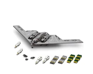 Reobrix 33038 Spielbausteine, (Einzelset, 2063 St., 2063 Teile), Moderner Bomber mit abnehmbarem Fahrwerk från Reobrix – produktbild 2 av 5