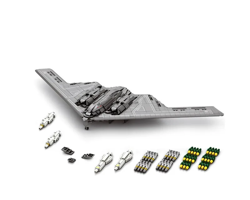 Reobrix 33038 Spielbausteine, (Einzelset, 2063 St., 2063 Teile), Moderner Bomber mit abnehmbarem Fahrwerk från Reobrix – produktbild 2 av 5