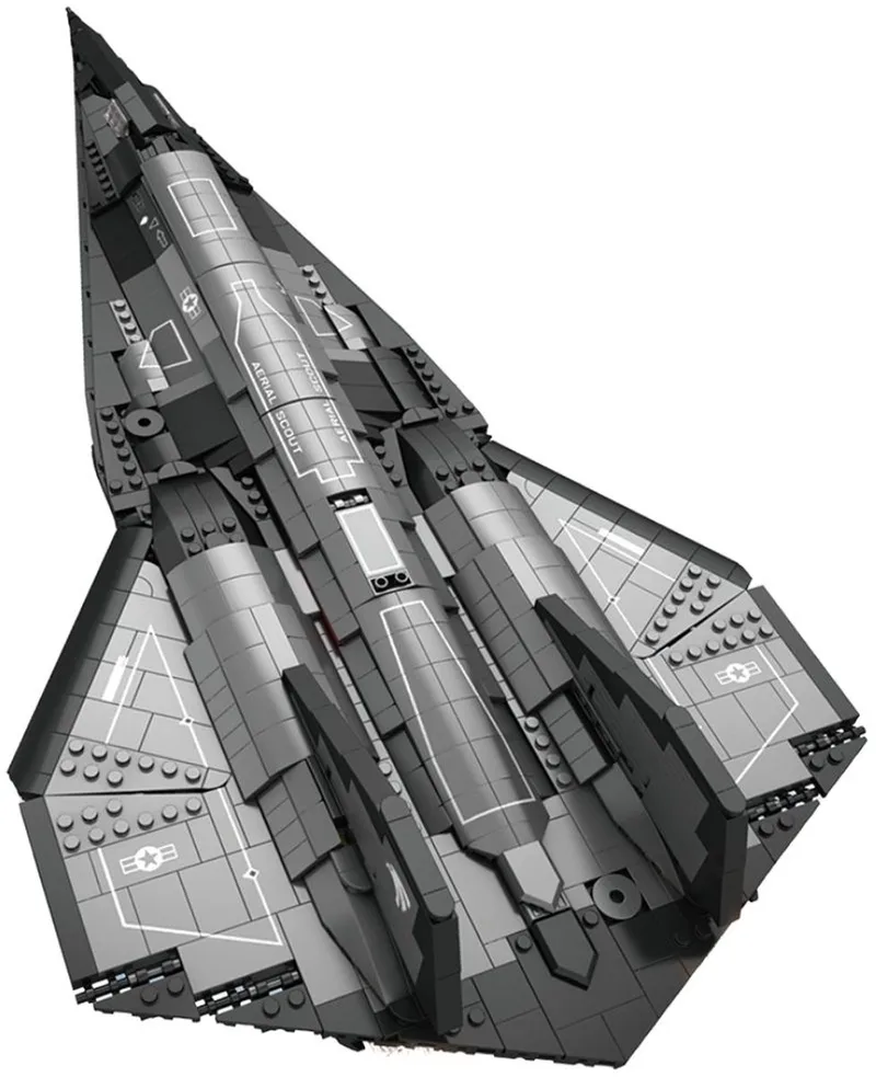 Reobrix 33039 Spy Plane SR72 straaljager bouwset | Classic WW2 Army vliegtuig constructie modelbouw | Educatief militair & leger speelgoed bouwpakketten voor kinderen & volwassenen | DIY Creator set | Geschikt voor Lego | Bouwdoos met 2071 bouwstenen by Reobrix in Army – Vliegtuig Spy Plane – product photo