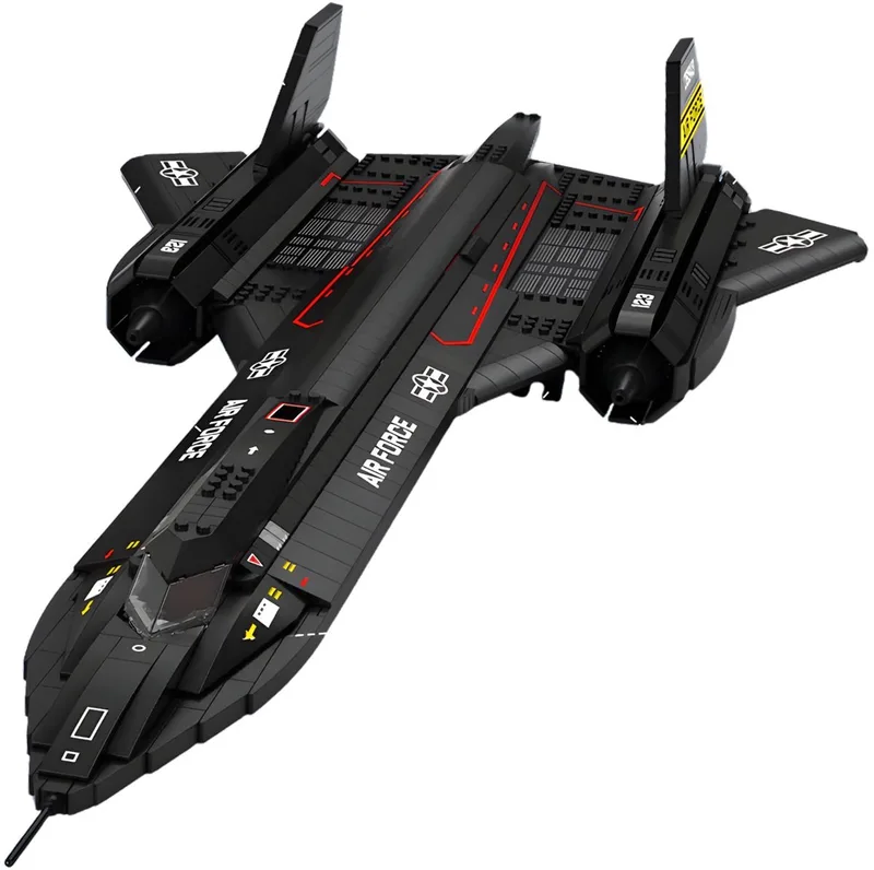 Reobrix 33041 Blackbird SR71 straaljager bouwset | Classic WW2 Army vliegtuig constructie modelbouw | Educatief militair & leger speelgoed bouwpakketten voor kinderen & volwassenen | DIY Creator set | Geschikt voor Lego | Bouwdoos met 1733 bouwstenen by Reobrix in Army – Vliegtuig Blackbird – product photo