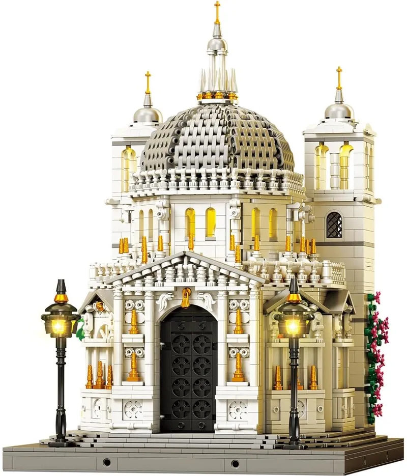 Reobrix 55014 Venetië Kerk XXL Mega bouwset incl. verlichtingen | Classic Creator Modular Building | Expert Architecture Modelbouw | Geschikt voor Lego | Educatief speelgoed voor volwassenen & kinderen | Bouwdoos met 4270 bloks von Reobrix in Architecture – XXL Venice Church – Produktfoto