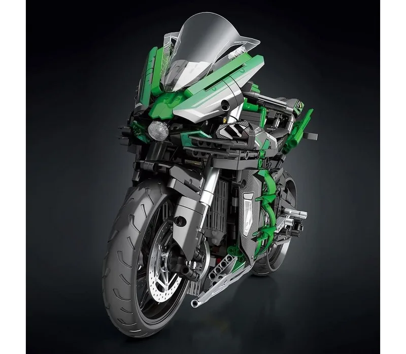 Reobrix 570 H2 SX SE 1:5 XL High Speed Motorcycle bouwset | Classic motorfiets modelbouw | Educatief creator constructie speelgoed bouwpakketten voor kinderen & volwassenen | Racer champion set geschikt voor Lego | Bouwdoos met 2088 bouwstenen de Reobrix en City – Motorfiets Kawasaki Ninja Groen – photo du produit 4 sur 5