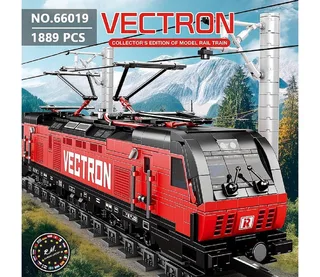 Reobrix 66019 Vectron trein retro classic bouwset | Locomotief city miniatuur modelbouw | Technische educatief creator speelgoed ideas bouwpakketten voor expert volwassenen & kinderen | Niet geschikt voor Lego rails | Bouwdoos met 1889 bouwstenen de Reobrix en City – Vectron Trein – photo du produit 2 sur 5