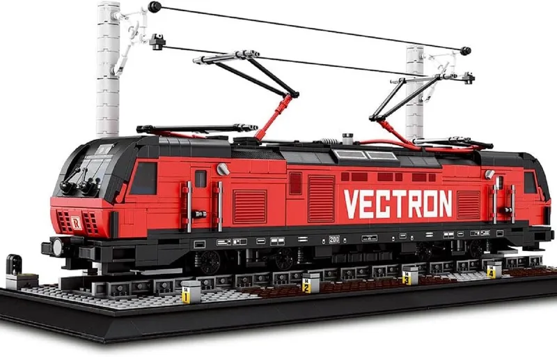 Reobrix 66019 Vectron trein retro classic bouwset | Locomotief city miniatuur modelbouw | Technische educatief creator speelgoed ideas bouwpakketten voor expert volwassenen & kinderen | Niet geschikt voor Lego rails | Bouwdoos met 1889 bouwstenen de Reobrix en City – Vectron Trein – photo du produit 3 sur 5