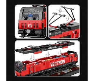 Reobrix 66019 Vectron trein retro classic bouwset | Locomotief city miniatuur modelbouw | Technische educatief creator speelgoed ideas bouwpakketten voor expert volwassenen & kinderen | Niet geschikt voor Lego rails | Bouwdoos met 1889 bouwstenen de Reobrix en City – Vectron Trein – photo du produit 4 sur 5