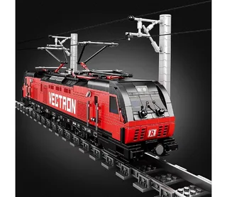 Reobrix 66019 Vectron trein retro classic bouwset | Locomotief city miniatuur modelbouw | Technische educatief creator speelgoed ideas bouwpakketten voor expert volwassenen & kinderen | Niet geschikt voor Lego rails | Bouwdoos met 1889 bouwstenen de Reobrix en City – Vectron Trein – photo du produit 5 sur 5